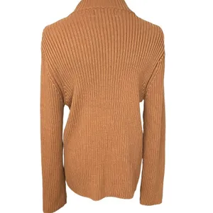 Vintage Y2K Lisa International Sweater Jacket Camel Suede / Crochet Knit XL thumbnail 4