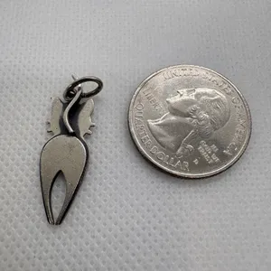 Vintage Beau‎ Sterling Silver Cat Charm Mid Century Modern Stylized Feline 1.53g thumbnail 4