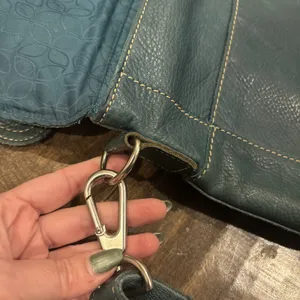 Fossil Long‎ Live Vintage Women's Teal Green Pebbled Leather Purse Crossbody Bag thumbnail 16