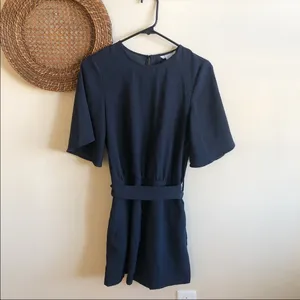 H&M Dark Blue Romper with Tie Belt thumbnail 2