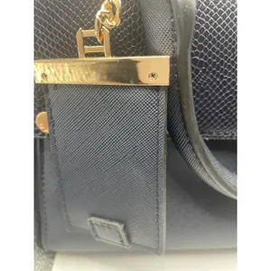 Dune London Navy Blue Structured Satchel Handbag Gold Hardware Women's Purse thumbnail 8