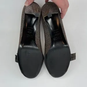 Stuart Weitzman Bronze Sparkle Peep Toe Bow Heels Evening Party‎ Shoes Formal thumbnail 9