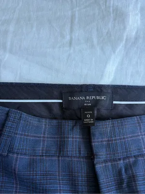 Banana Republic Navy Plaid Dress Pants thumbnail 2