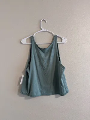 NWT Anything Is Possible Scoop Neck Crop Tank Top - Sage Green thumbnail 3