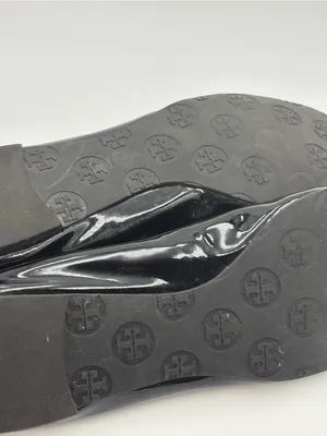 Tory Burch Black Patent‎ Leather Logo Ballet Flats Size 7.5/8 thumbnail 6