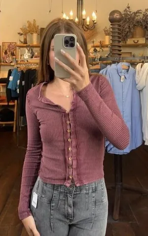 FREE PEOPLE x We The Free It's On Cardi in Wild Ginger Size Small thumbnail 1