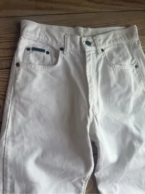 Vintage Calvin Klein White Denim Jeans size 3 thumbnail 2
