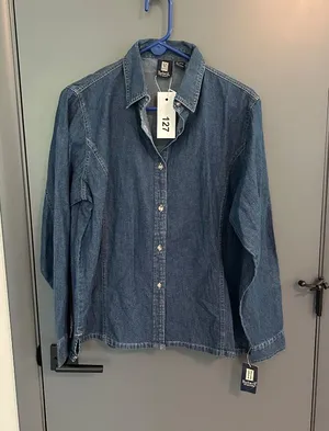 127 Brand new men's denim button down shirt thumbnail 1