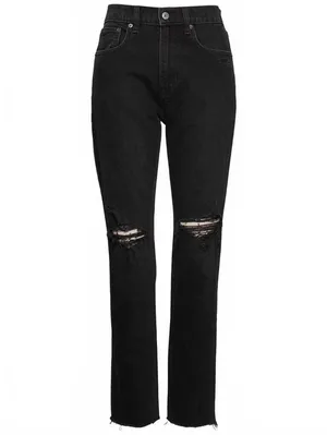 Gap Short High Rise Cheeky Straight Jeans NWT Worn Black Destroy Size 26S thumbnail 3