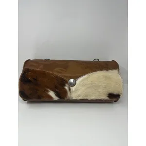 Western Leather Cowhide Barrel Bag Walking Liberty Half Dollar Brown Cowboy Bike thumbnail 2