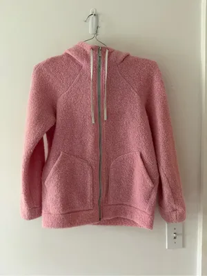 Lululemon So Sherpa Hooded Jacket in Heathered Pink Haze Size 2 Full Zip thumbnail 3