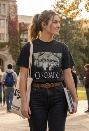 Vintage 90s Colorado Wolf T-Shirt: 100% Cotton Single Stitch Nature Tee thumbnail 1