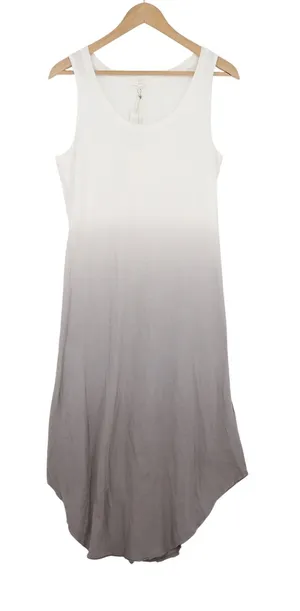 Z Supply Organic White Grey Ombre Dip Dye Sharkbite Midi Dress M thumbnail 1