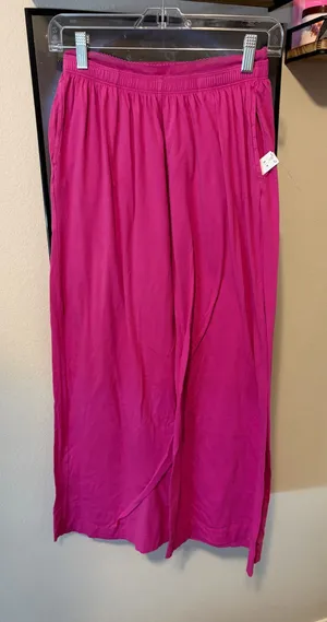Pink wide leg sleeping pants thumbnail 1
