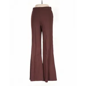 Le Bop Brown Flare Pants High Waisted Seam Detail Small Minimalist Fall thumbnail 2