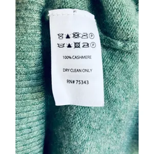 Tahari 100% Cashmere Sweater Soft Fall Winter Fashion Seafoam Green Large thumbnail 3