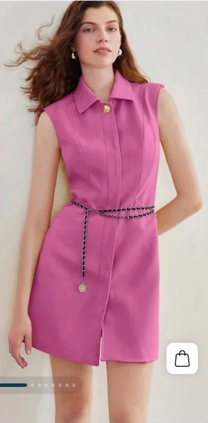 MOTF Studio Solid Pocket Sleeveless Short Dress in Pink, Size Small thumbnail 1