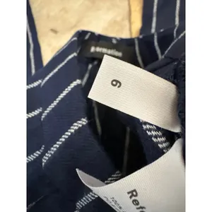 REFORMATION NEW Navy Linen Striped Trouser Pants‎ Size 6 thumbnail 5