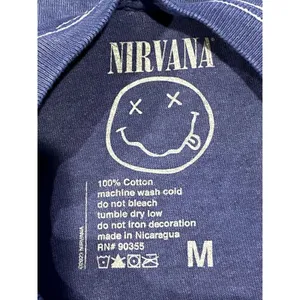 Nirvana Vintage Style Smile Back Short Sleeve Unisex T Shirt Crew Neck M Blue thumbnail 9