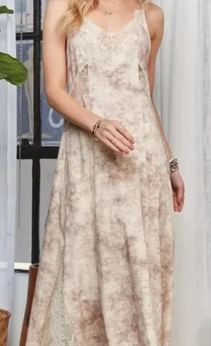 ADORA Printed Spaghetti Strap Midi‎ Dress Size L thumbnail 1