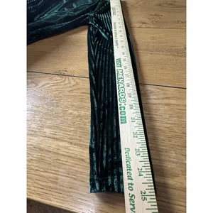 Baltic Born‎ Emerald Green Striped Velvet Velour Wrap Dress Women Size Small thumbnail 7
