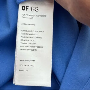 FIGS Catarina One Pocket Womens Scrub Top‎ Ceil Blue Shirt XXL NEW *EMBROIDERED thumbnail 8