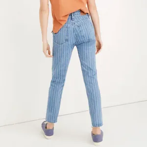 Madewell The Tall Perfect Vintage Crop Jean Pinstripe Blue White Women’s 30T thumbnail 3