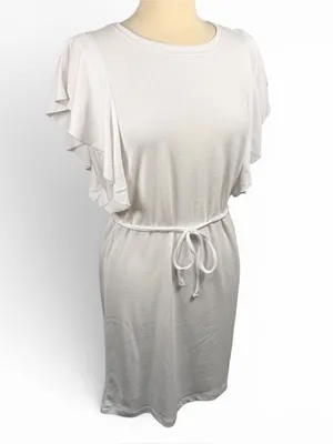 NWT Z SUPPLY The Capri Flutter Sleeve Stretch Terry‎ Boho Mini Dress, Large thumbnail 4