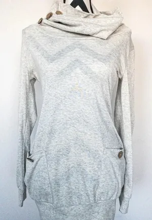 Light Grey Cowl Neck‎ Sweater Sz S Gray thumbnail 1