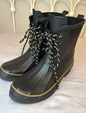 Chooka Classic Rain Duck Boots Black Lace Up Waterproof Women’s 8 thumbnail 1