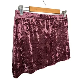 New Nordstrom Skirt L Crushed Velvet Velour Mini Retro 90s Y2K Abound Burgundy thumbnail 10