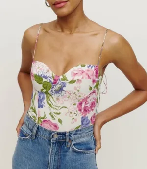 REFORMATION Floral Liza Top Size 8 thumbnail 1