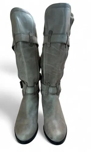 Cole Haan Air Avalon Leather Suede Knee High Boots Women’s 8.5 Gray Buckle Ridi thumbnail 1