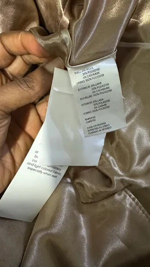Calvin Klein Wool Polyester Cashmere Blend Tan Camel Coat Jacket thumbnail 15