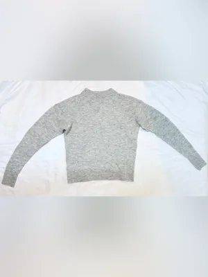 Quince Baby Alpaca Wool Diamond Stitch Crew Sweater – Light Grey – M thumbnail 6