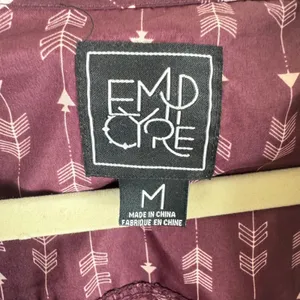 Empyre Burgundy‎ White Arrow Hooded Windbreaker Jacket Medium thumbnail 8