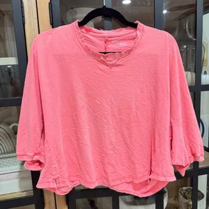 Aerie Summer House Slouchy Oversized T-Shirt cropped tee raglan tropadelic neon thumbnail 3