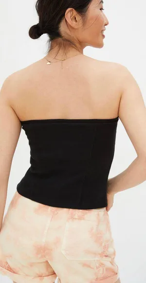 Anthropologie NWT $38 Black Classic Pullover Strapless Cotton Tube Top XL thumbnail 2