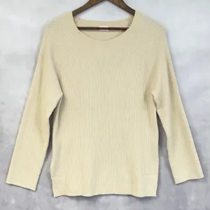 Zyia Active‎ Delphine Ribbed Sweater Women Large Ecru Minimal Athleisure Scandi thumbnail 13