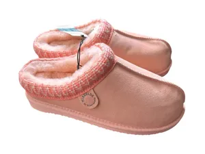 FIRESIDE BY DEARFOAMS Greta Shearling Clog Pink 10 NEW NWT thumbnail 1