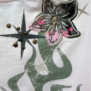 Smoke Rise Red Camo Cropped Tee Womens Size Large Pink Embroidered thumbnail 6