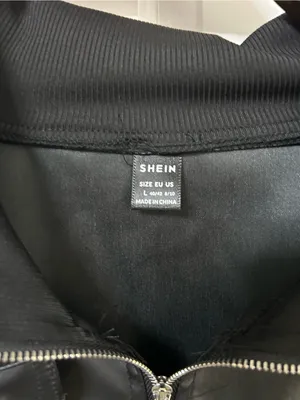 SHEIN Black Faux Leather Zip-Up Dress Jacket thumbnail 3