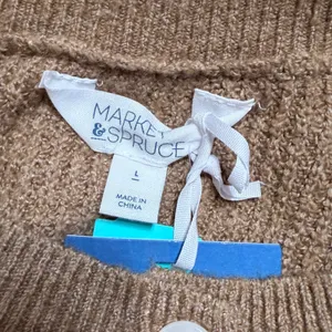 Market & Spruce Brown White Striped Button Front Cardigan Sweater Womens Large thumbnail 4