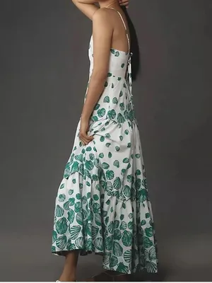 Anthropologie x Maeve Seashell Drop Waist Tiered Dress size XXS thumbnail 4