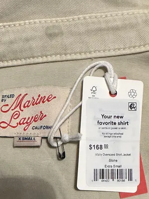 Marine Layer Molly OversizedShirt Jacket Stone Beige Xsmall New Shacket $168 thumbnail 13