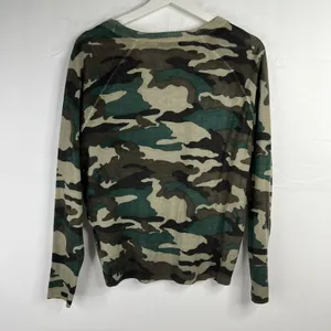 J.Crew S Sweater Merino Wool Camo Crewneck K1279 Green Brown Long Sleeve Raglan thumbnail 13