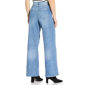 Spanx Wide Leg Denim Jeans Womens‎ 29 Light Wash Blue High Waist Modern Classic thumbnail 5