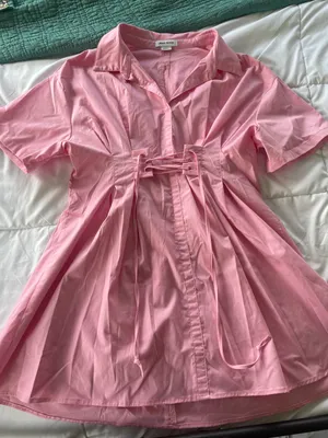 Pink Lace Up Mini Dress Size M thumbnail 1