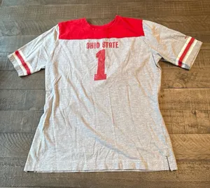 Nike Women's‎ Scarlet Gray "Ohio State" Short Sleeve Tee Size XL thumbnail 1