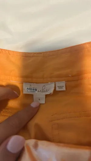 Anthropologie Metallic Orange Skirt thumbnail 7